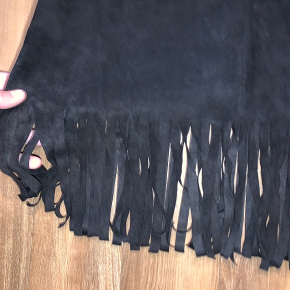 Vakko Sport Suede Black Fringe Dress | XS - Picture 4 of 7